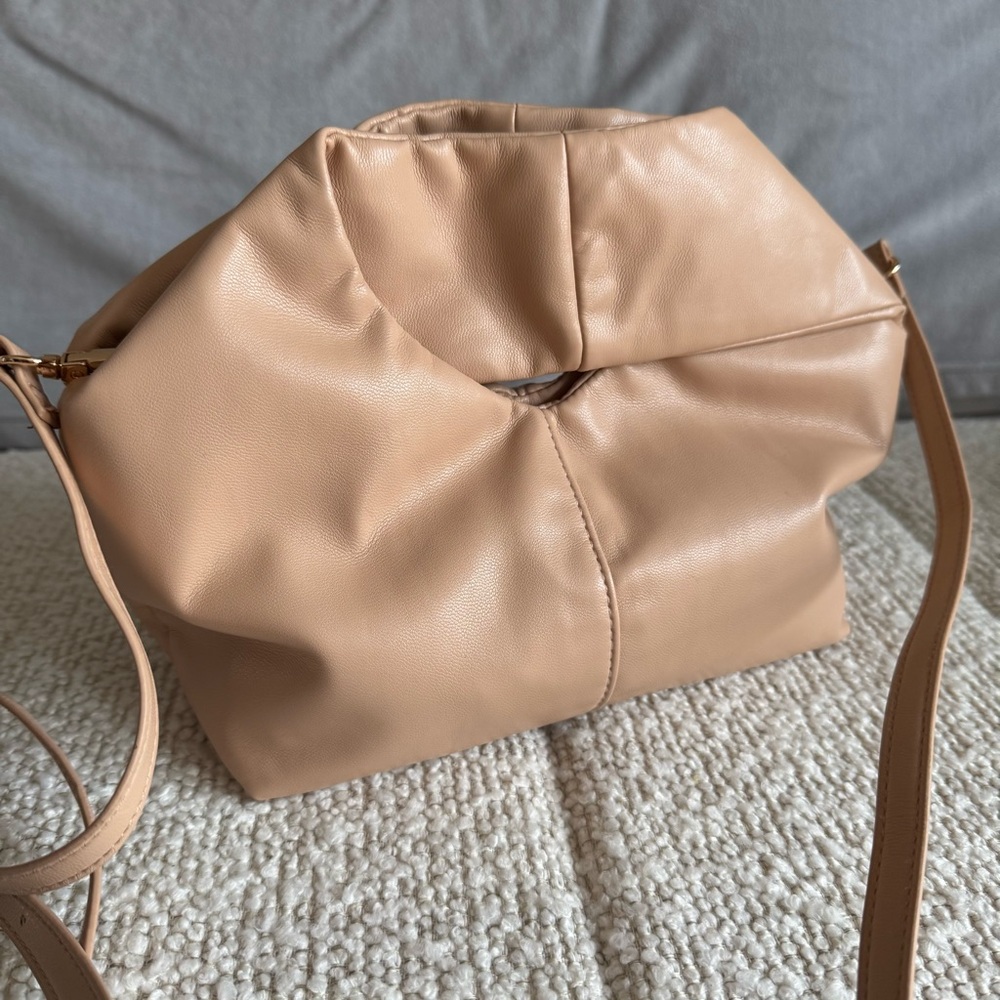 NWOT Twist Clutch & Crossbody Bag Peachy Nude